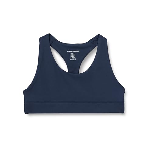 Amazon Essentials Mädchen Total Train Racerback-Sport-BH mit Rundhalsausschnitt, Marineblau, 11-12 Jahre von Amazon Essentials