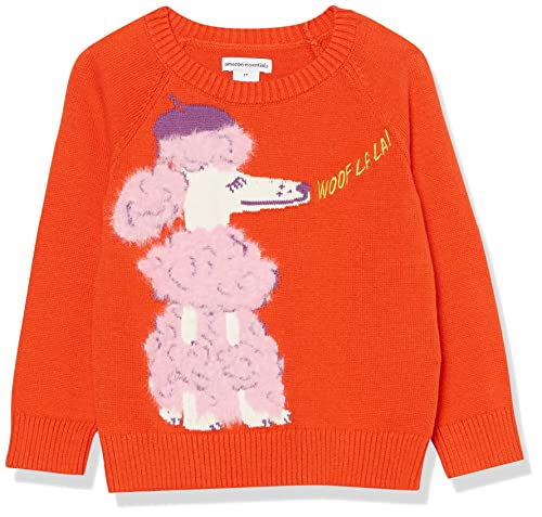 Amazon Essentials Mädchen Pullover mit Rundhalsausschnitt, Tomatenrot, 6-7 Jahre von Amazon Essentials