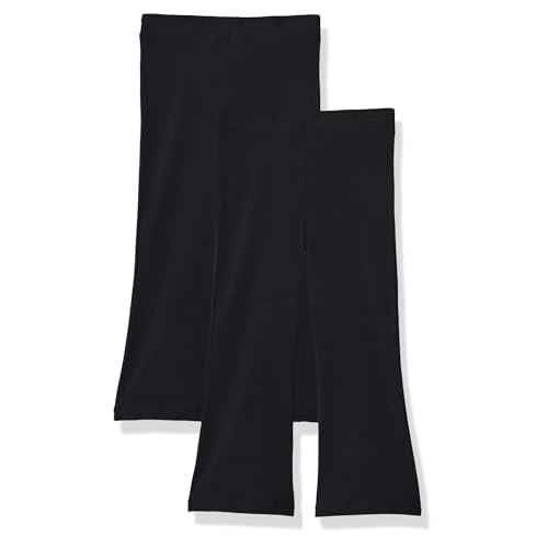 Amazon Essentials Mädchen Schmal geschnittene Strickleggings mit ausgestelltem Bein, 2er-Pack, Schwarz/Schwarz, 11-12 Jahre von Amazon Essentials