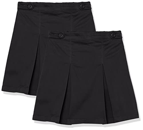Amazon Essentials Mädchen Uniform-Skortröcke, 2er-Pack, Schwarz, 6-7 Jahre Slim von Amazon Essentials