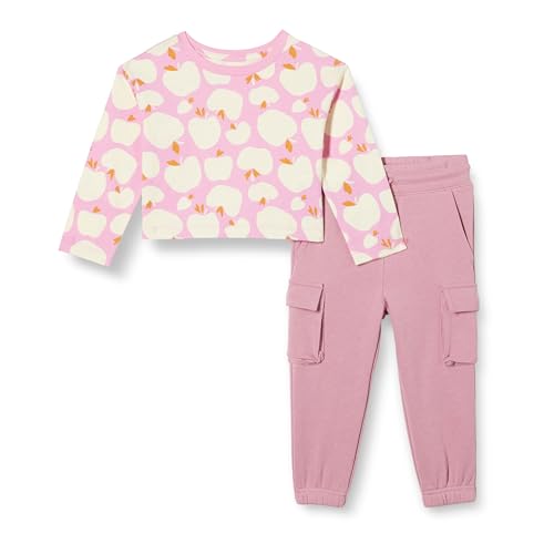 Amazon Essentials Mädchen Set aus langärmeligem T-Shirt und Schlupfhose, Mauve/Äpfel, 11-12 Jahre von Amazon Essentials