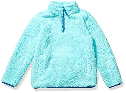 Amazon Essentials Mädchen Sherpa-Fleece-Jacke Viertelreißverschluss, Aquablau, 11-12 Jahre von Amazon Essentials