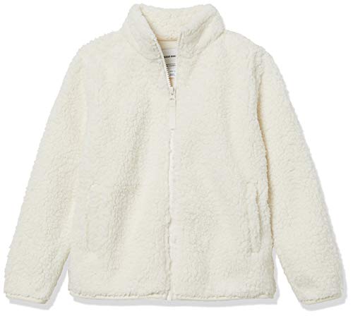 Amazon Essentials Mädchen Sherpa-Fleecejacke mit durchgehendem Reißverschluss, Elfenbein, 3 Jahre von Amazon Essentials