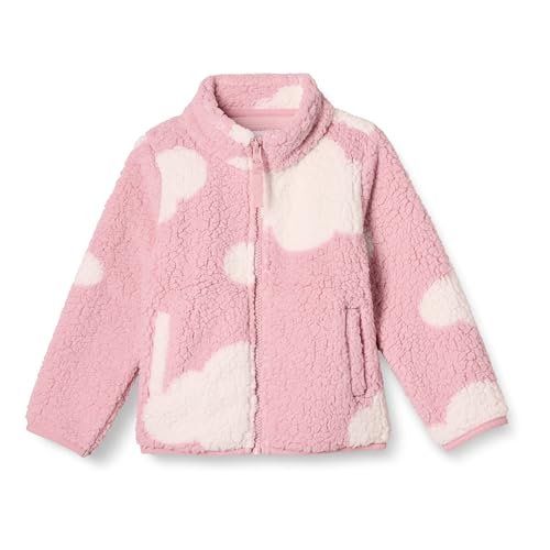 Amazon Essentials Mädchen Sherpa-Fleecejacke mit durchgehendem Reißverschluss, Rosa Wolken, 10 Jahre von Amazon Essentials