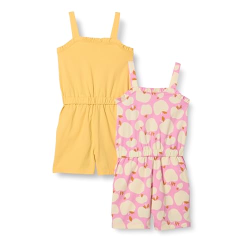 Amazon Essentials Mädchen Strampler aus Strick, 2er-Pack, Warmes Gelb/Äpfel, 6-7 Jahre von Amazon Essentials
