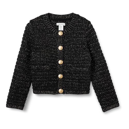 Amazon Essentials Mädchen Strickjacke, Schwarz, 6-7 Jahre von Amazon Essentials