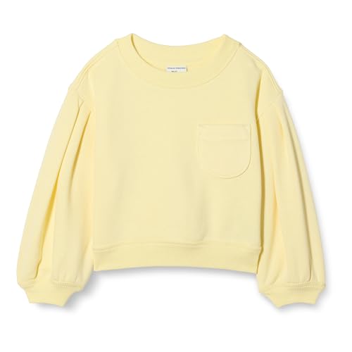 Amazon Essentials Mädchen Sweatshirt mit gerafften Ärmeln und Tasche, Pastellgelb, 6-7 Jahre von Amazon Essentials