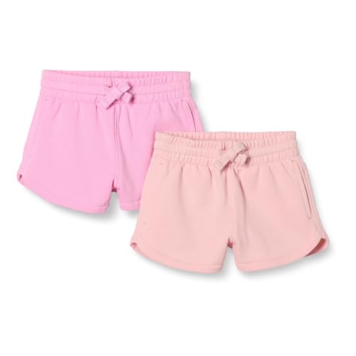 Amazon Essentials Mädchen Sweatshorts, 2er-Pack, Hellrosa/Rosa, 2 Jahre von Amazon Essentials