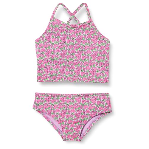 Amazon Essentials Mädchen Tankini-Set, Lila Intensive Rosa Posey Floral, 3 Jahre von Amazon Essentials