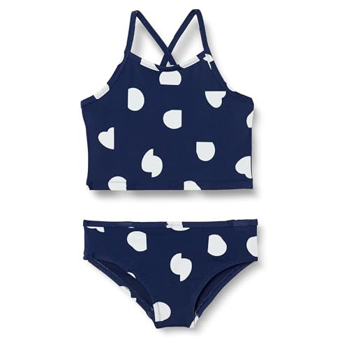 Amazon Essentials Mädchen Tankini-Set, Tiefblau Elfenbein Abstrakt Punkte, 9 Jahre von Amazon Essentials