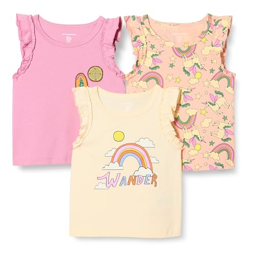 Amazon Essentials Mädchen Tanktops mit Rüschen, 3er-Pack, Abzeichen/Einhorn/Wandern, 3 Jahre Amazon Essentials Mädchen Tanktops mit Rüschen, 3er-Pack, Abzeichen/Einhorn/Wandern, 3 Jahre von Amazon Essentials