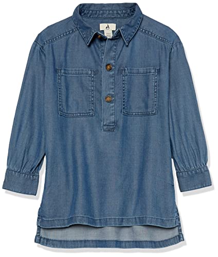 Amazon Essentials Mädchen Tunika aus Chambray-Stretch (zuvor Amazon Aware), Mittleres Indigo, 6-7 Jahre von Amazon Essentials