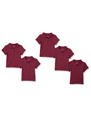 Amazon Essentials Mädchen Uniform Interlock-Polohemd Mit Kurzen Ärmeln, 5er-Pack, Burgunderrot, 11-12 Jahre von Amazon Essentials