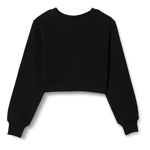 Amazon Essentials Mädchen Verkürztes Sweatshirt, Schwarz, 9 Jahre von Amazon Essentials