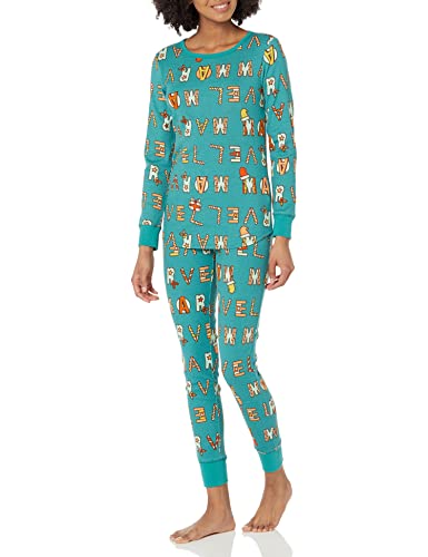 Amazon Essentials Disney | Marvel | Star Wars Damen Eng anliegende Baumwoll-Schlafanzüge, Festive Marvel - Womens Snug Fit, S von Amazon Essentials