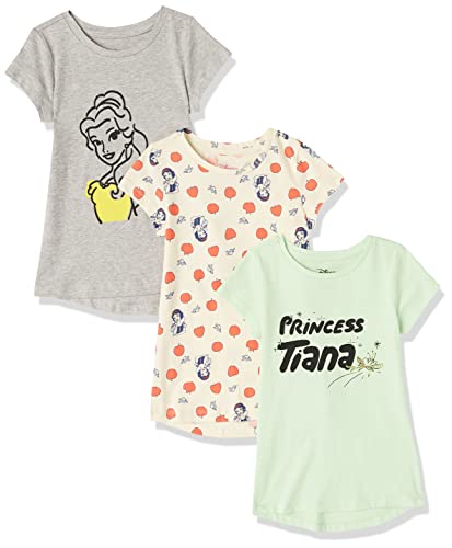 Amazon Essentials Disney | Marvel | Star Wars | Princess Mädchen Kurzärmelige Tunika-T-Shirts, 3er-Pack, 3er-pack Disney Prinzessinnen, 2 Jahre von Amazon Essentials