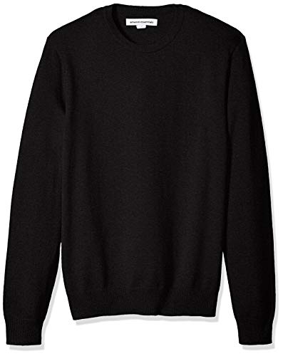 Amazon Essentials Herren Langärmliger Pullover Mit Rundhalsausschnitt, 100% Baumwolle, Erhältlich In Groß Und Schwer, Schwarz, M von Amazon Essentials