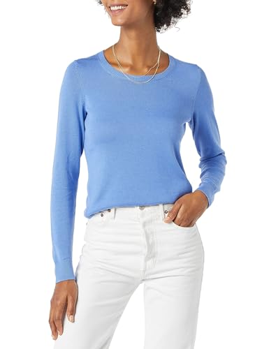 Amazon Essentials Damen Leichter, Langärmeliger Pullover Mit Rundhalsausschnitt (Erhältlich in Übergröße), Blau Heide, XXL Große Größen von Amazon Essentials