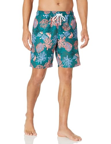 Amazon Essentials Herren 23cm Badehose mit Netzfutter, Taschen und Kordelzugverschluss, Korallenorange, S von Amazon Essentials