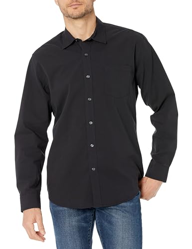Amazon Essentials Herren Lässiges langärmeliges Popeline-Hemd Normale Passform, Schwarz, XS Amazon Essentials Herren Lässiges langärmeliges Popeline-Hemd Normale Passform, Schwarz, XS von Amazon Essentials