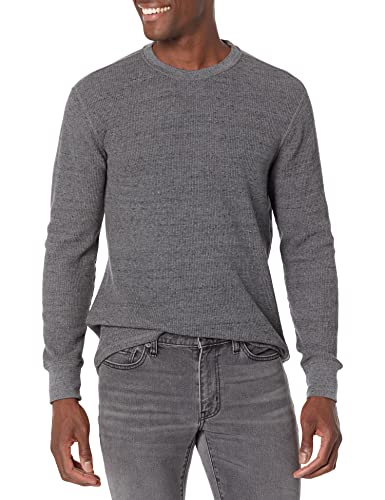 Amazon Essentials Herren Langärmeliges Waffel-Shirt, Normale Passform, Dunkelgrau, XS von Amazon Essentials