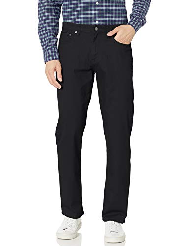 Amazon Essentials Herren 5-Pocket-Stretch-Twillhose, Bequeme Passform, Schwarz, 31W / 30L von Amazon Essentials