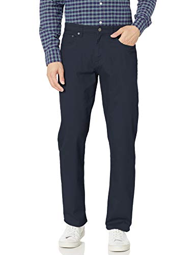 Amazon Essentials Herren 5-Pocket-Stretch-Twillhose, Bequeme Passform, Marineblau, 35W / 29L von Amazon Essentials