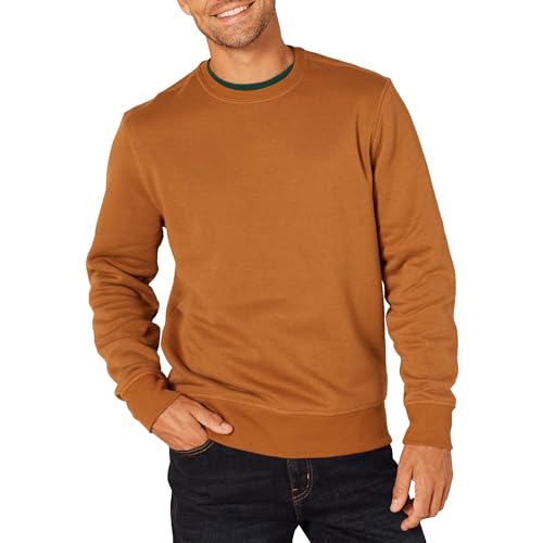 Amazon Essentials Herren Fleece-Sweatshirt mit Rundhalsausschnitt (erhältlich in Big & Tall), Muskat, XS von Amazon Essentials