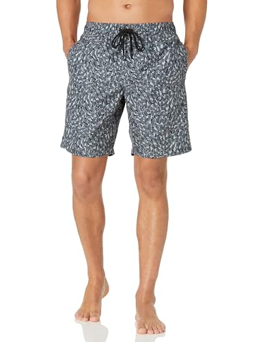 Amazon Essentials Herren Badehose, Schnell Trocknend, 23 cm, Grau Malerei-Stil, M von Amazon Essentials