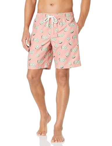 Amazon Essentials Herren Badehose, Schnell Trocknend, 23 cm, Rosa Früchte, M von Amazon Essentials