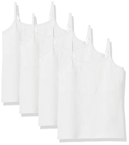 Amazon Essentials Mädchen Lagen-Camisole, 4er-Pack, Weiß, 10 Jahre von Amazon Essentials