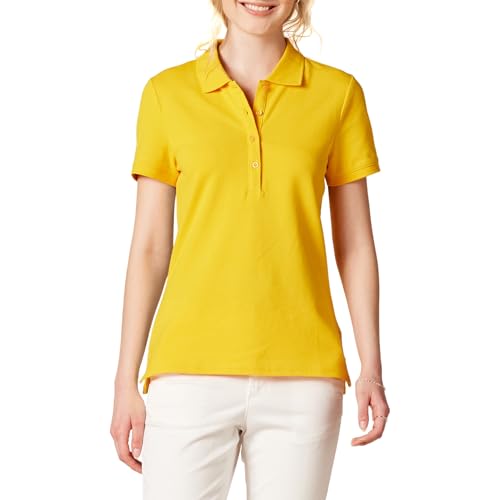 Amazon Essentials Damen Kurzärmeliges Poloshirt (Erhältlich In Übergröße), Goldgelb, S von Amazon Essentials