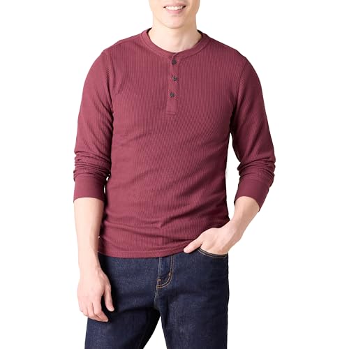 Amazon Essentials Herren Langärmeliges Waffel-Henley, Schmale Passform, Burgunderrot, L Amazon Essentials Herren Langärmeliges Waffel-Henley, Schmale Passform, Burgunderrot, L von Amazon Essentials
