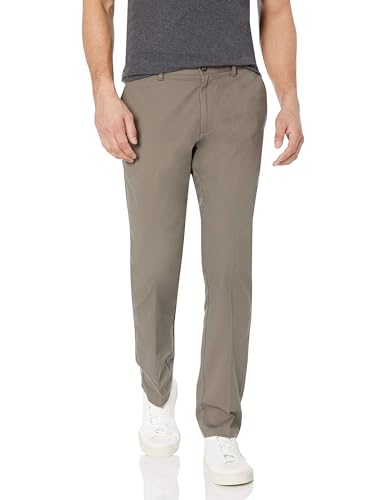 Amazon Essentials Herren Knitterarme Flatfront-Chinohose, Enger Schnitt, Taupe, 29W / 30L von Amazon Essentials