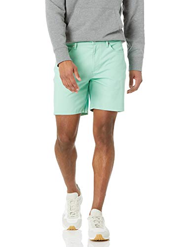 Amazon Essentials Herren Elastische 5-Taschen-Shorts in schmaler Passform mit 18 cm Schrittlänge, Minzgrün, 42W von Amazon Essentials