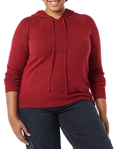 Amazon Essentials Damen Soft-Touch-Kapuzenpullover, Dunkelrot, L von Amazon Essentials