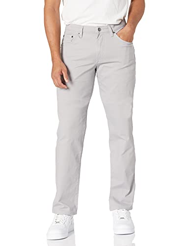 Amazon Essentials Herren 5-Pocket-Stretch-Twillhose, Gerade Geschnitten, Hellgrau, 28W / 28L von Amazon Essentials