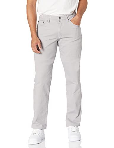 Amazon Essentials Herren 5-Pocket-Stretch-Twillhose, Gerade Geschnitten, Hellgrau, 42W / 28L von Amazon Essentials