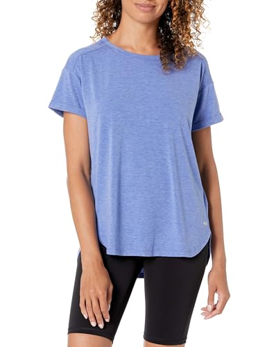 Amazon Essentials Damen Leichtes Fitness-T-Shirt mit Rundhalsausschnitt und lockerer Passform (in Übergröße erhältlich), Kräftiges Blau Heide, M von Amazon Essentials