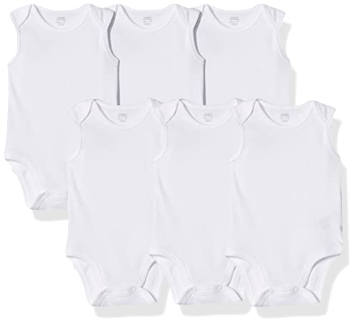 Amazon Essentials Unisex Baby Ärmellose Bodys, 6er-Pack, Weiß, 18 Monate von Amazon Essentials