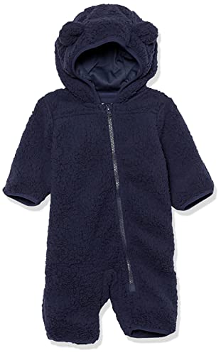 Amazon Essentials Unisex Baby Baby-Schneeoverall aus Sherpa-Fleece, Dunkles Marineblau, 18 Monate von Amazon Essentials
