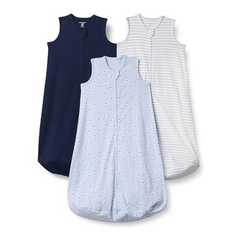 Amazon Essentials Unisex Baby Baumwoll-Schlafsack, tragbare Decke, 0,5 TOG, 3er-Pack, Koala/Marineblau/Streifen, 18-24 Monate von Amazon Essentials
