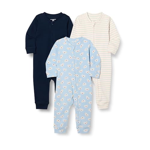 Amazon Essentials Unisex Baby Fußloser Schlafanzug mit Reißverschluss aus Baumwolle, 3er-Pack, Marineblau/Streifen/Koala, 0-3 Monate Amazon Essentials Unisex Baby Fußloser Schlafanzug mit Reißverschluss aus Baumwolle, 3er-Pack, Marineblau/Streifen/Koala, 0-3 Monate von Amazon Essentials