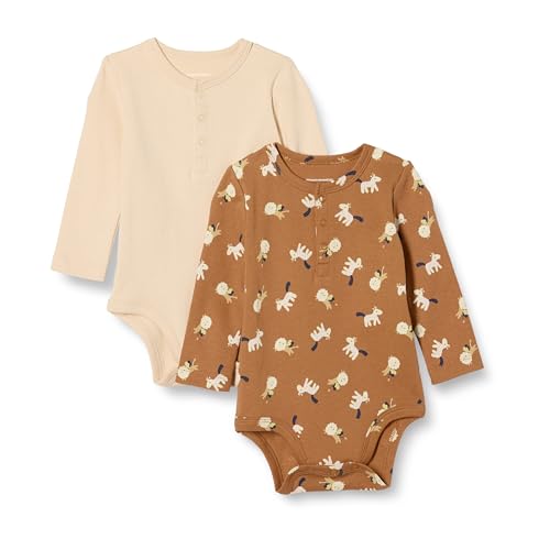 Amazon Essentials Unisex Baby Henley Bodys mit langen Ärmeln, 2er-Pack, Blasser Pfirsich/Löwe und Pony, 0-3 Monate Amazon Essentials Unisex Baby Henley Bodys mit langen Ärmeln, 2er-Pack, Blasser Pfirsich/Löwe und Pony, 0-3 Monate von Amazon Essentials