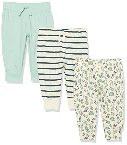 Amazon Essentials Unisex Baby Jogginghose aus Baumwoll-Stretchjersey (zuvor Amazon Aware), 3er-Pack, Kaninchen/Aufdruck, Frühchen von Amazon Essentials