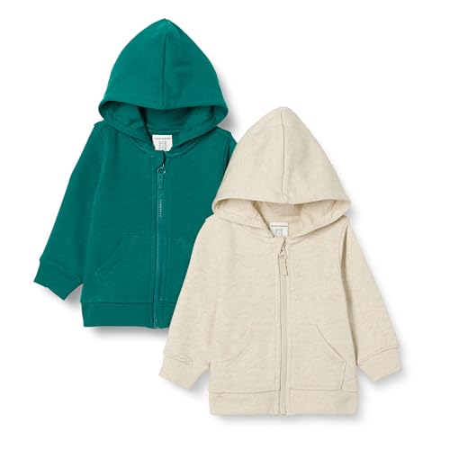 Amazon Essentials Unisex Baby Kapuzenpullover mit Reißverschluss aus französischem Frottee, 2er-Pack, Dunkles Smaragdgrün/Haferbeige Meliert, 24 Monate Amazon Essentials Unisex Baby Kapuzenpullover mit Reißverschluss aus französischem Frottee, 2er-Pack, Dunkles Smaragdgrün/Haferbeige Meliert, 24 Monate von Amazon Essentials