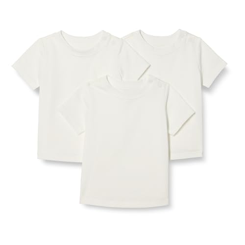 Amazon Essentials Unisex Baby Kurzärmelige T-Shirts, 3er-Pack, Weiß, 6-9 Monate von Amazon Essentials