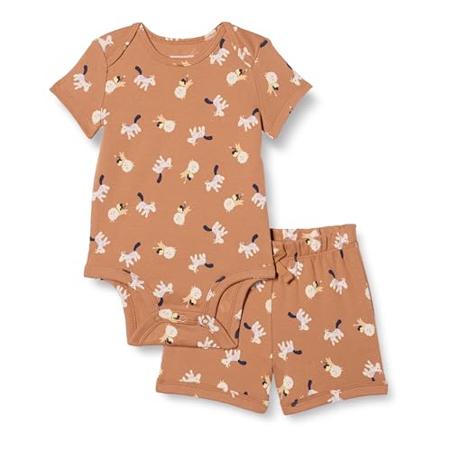 Amazon Essentials Unisex Baby Set aus Body und Shorts, Löwe Pony, 12 Monate von Amazon Essentials
