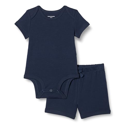 Amazon Essentials Unisex Baby Set aus Body und Shorts, Marineblau, 24 Monate von Amazon Essentials