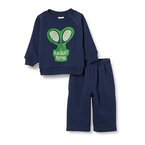 Amazon Essentials Unisex Baby Set aus Sweatshirt und Jogginghose aus French Terry, 2er-Pack, Marineblau Sport, 24 Monate von Amazon Essentials